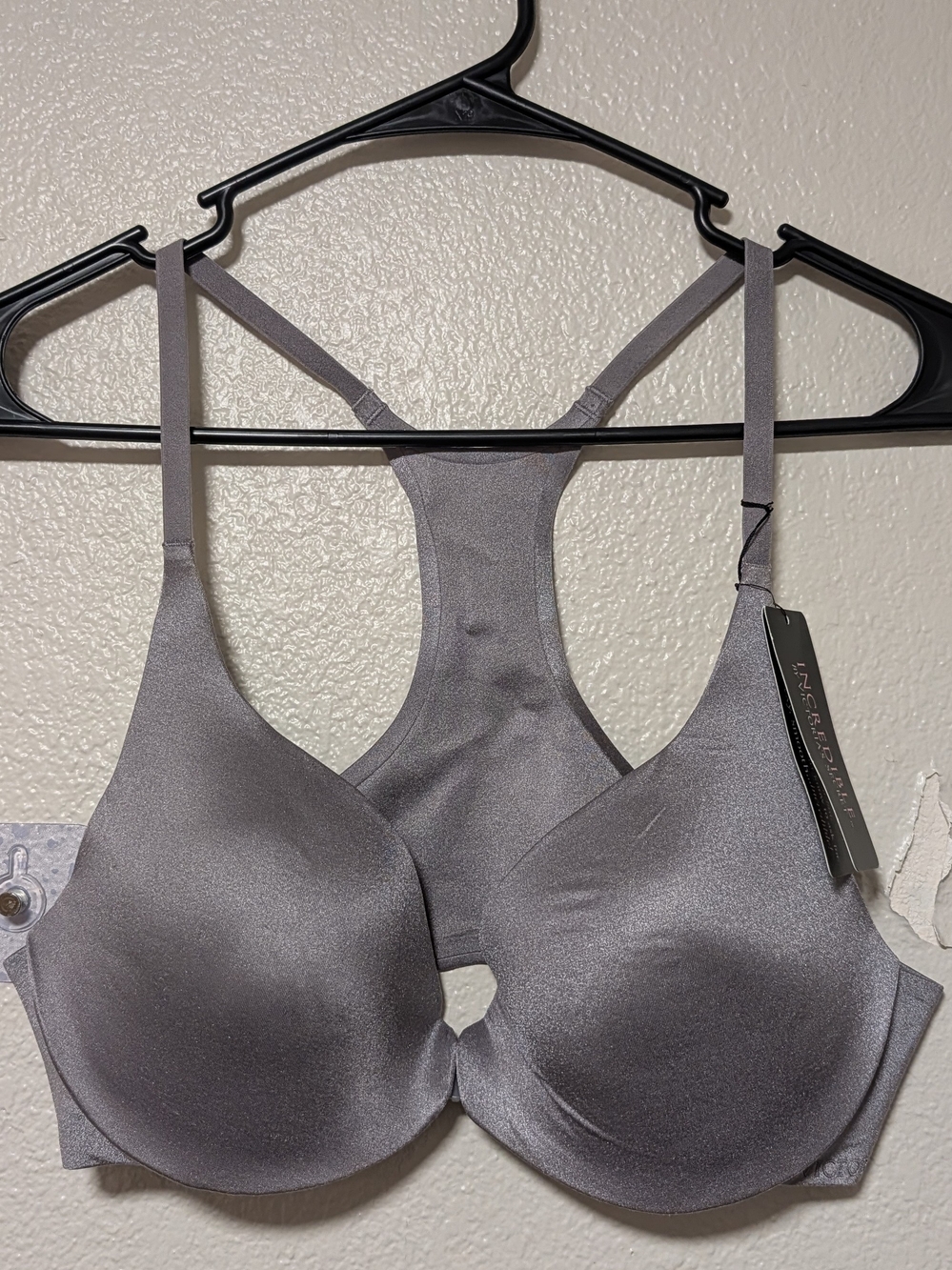 NWT Incredible By Victoria's Secret Gray Racerback Front Clasp Bra Sz 36B